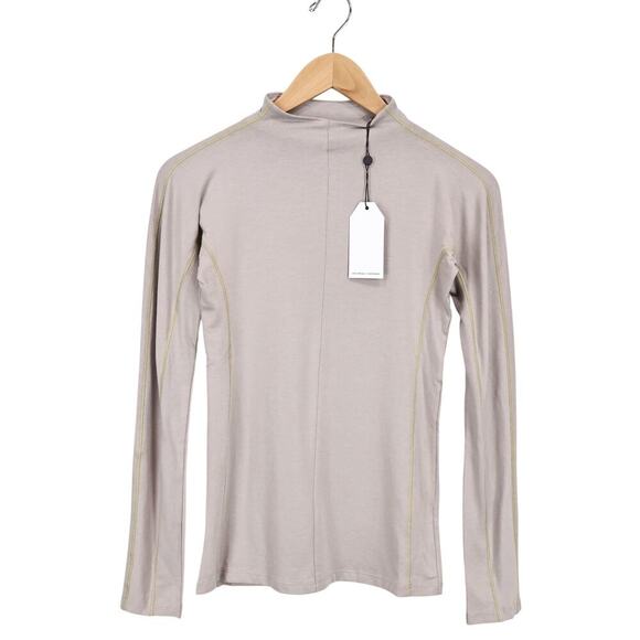 Universal Standard Eris Mock Neck Long Sleeve Contrast Stitch Ash 4XS 00 NWT - Picture 1 of 8